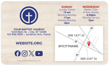America 250 Happy Birthday America 3x5 Card Church Info