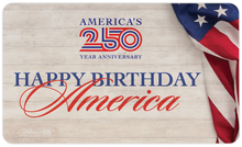 America 250 Happy Birthday America 3x5 Card Front Cover
