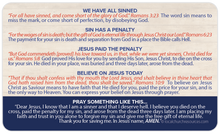 America 250 Happy Birthday America 3x5 Card Plan of Salvation