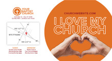 I Love My Church Heart Orange Card