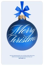 Merry Christmas Minimal Blue Ornament