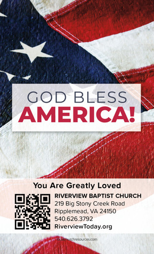 God Bless America Card-Corner of Flag