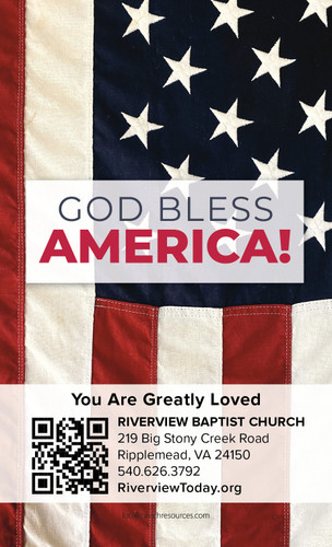 God Bless America Card-Vertical Flag
