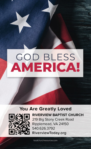 God Bless America Card- Flag with Fold