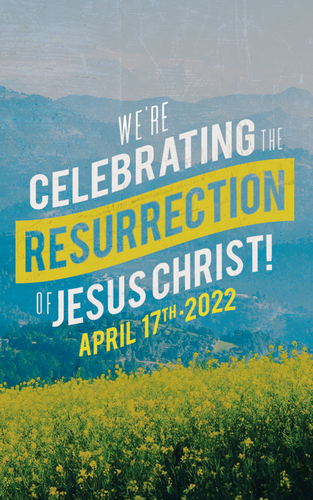 Front cover of “Celebrating the Resurrection – Mountain” gospel tract