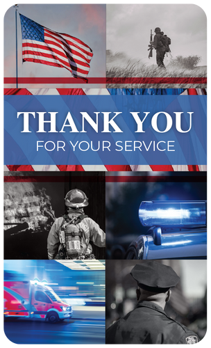 Thank You For Your Service 3x5 Card