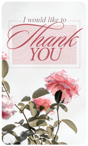 Thank You Pink Flowers 3x5 Card