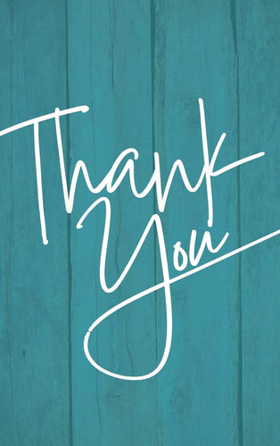 Minimal Wood Thank You Blue