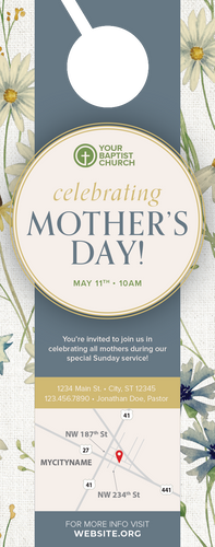 Mother's Day Blue Floral Door Hanger