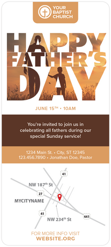 Father's Day Orange Minimal 4x9 Card