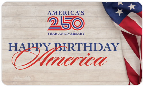 America 250 Happy Birthday America 3x5 Card Front Cover