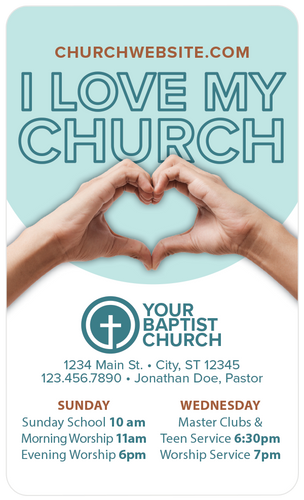 I Love My Church Heart Blue