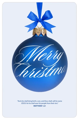 Merry Christmas Minimal Blue Ornament