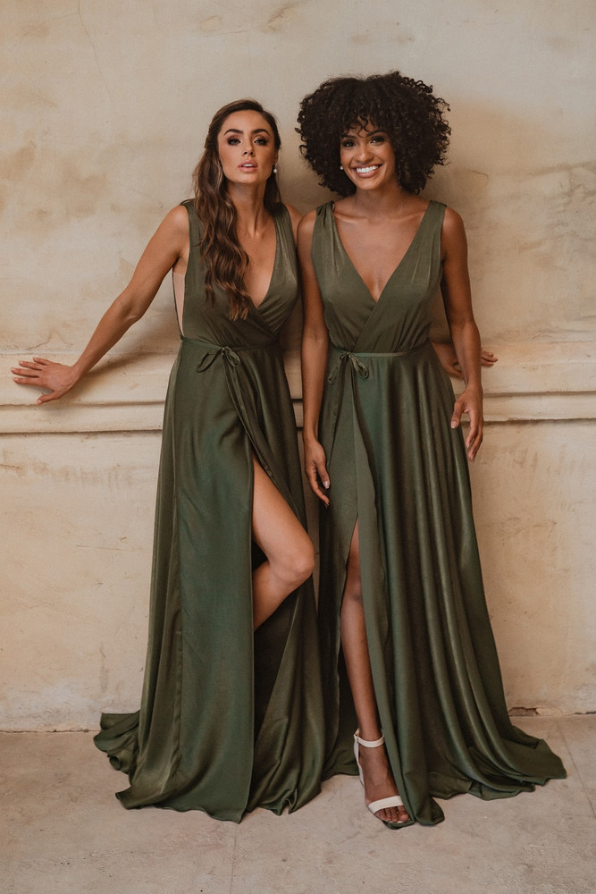Picasso Sage Green Embellished Bridesmaid Dress – Lace & Beads