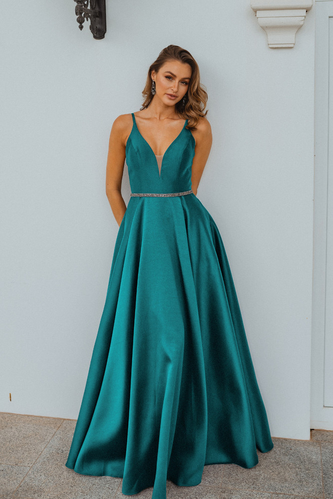 Linz PO896 Evening Dress by Tania Olsen in Emerald