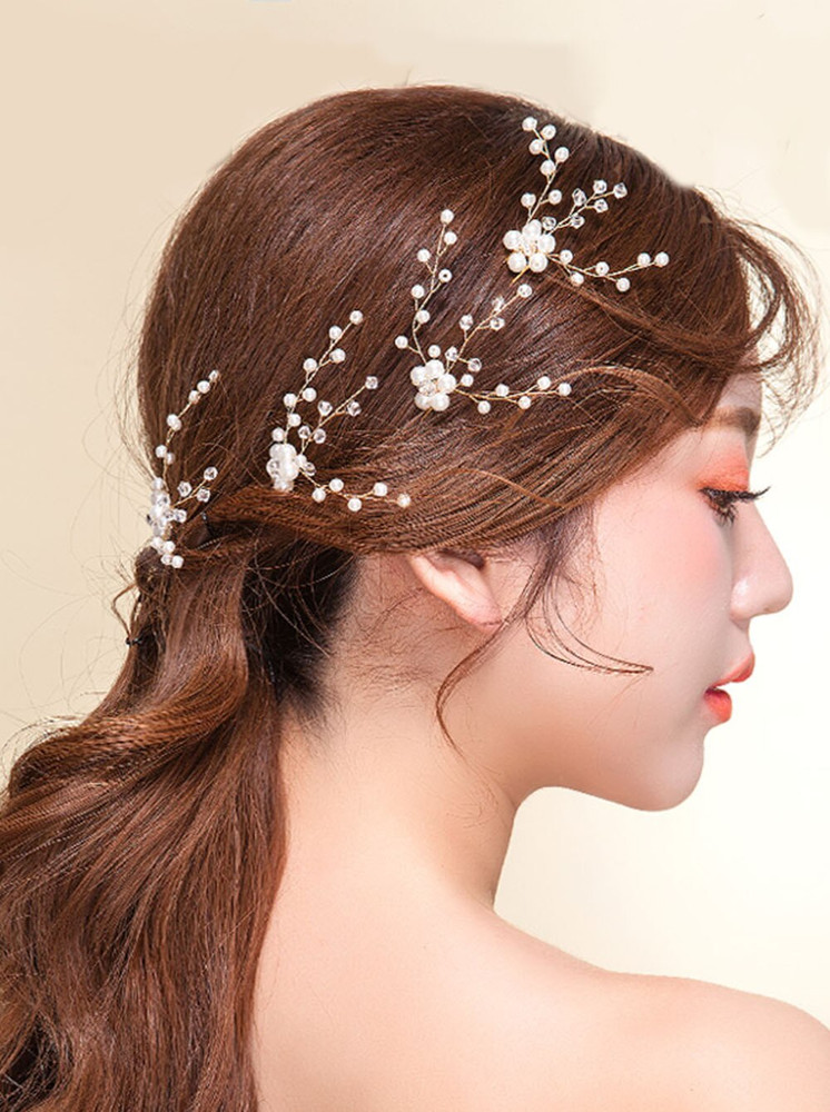 Vintage style crystal  pearl bridal hair pins