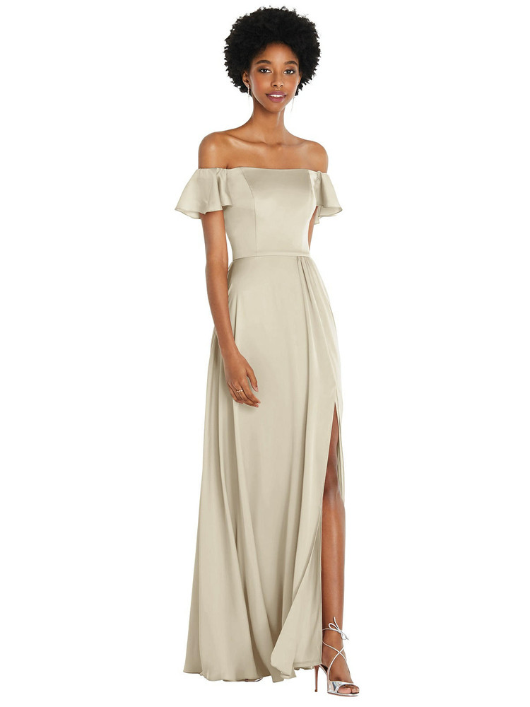 Moon River Floral Appliqué Satin Maxi Dress | Bloomingdale's