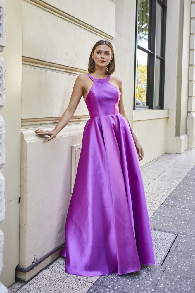 High neck sales formal gown