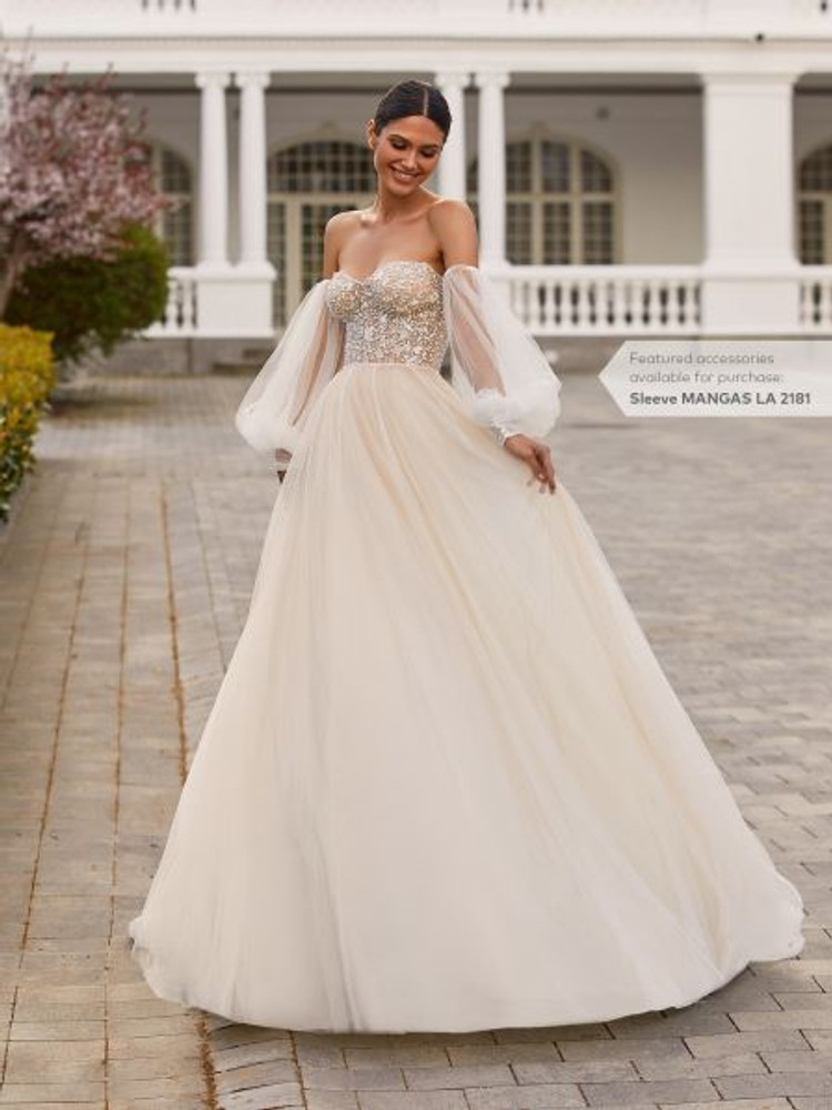 Mermaid off shoulder Sequined Lace Wedding Dress with Beading CW2509 |  Cocomelody