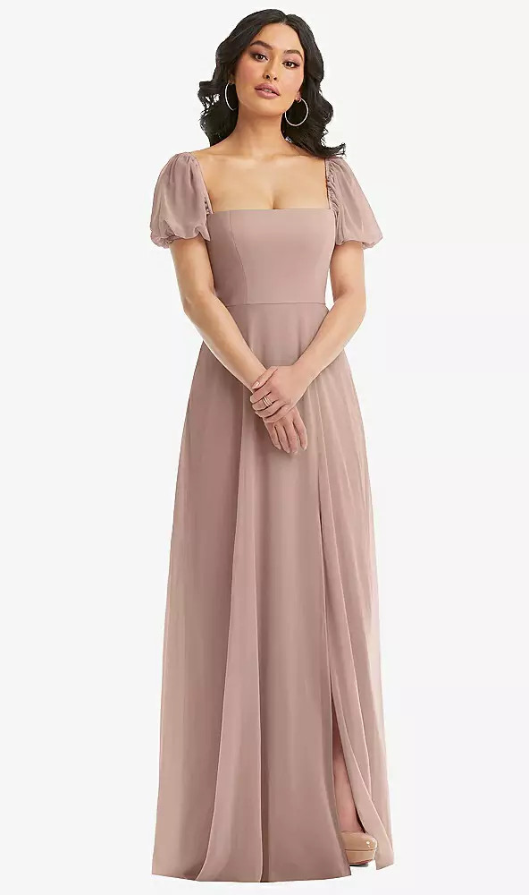 Chiffon bridesmaid dresses with on sale sleeves