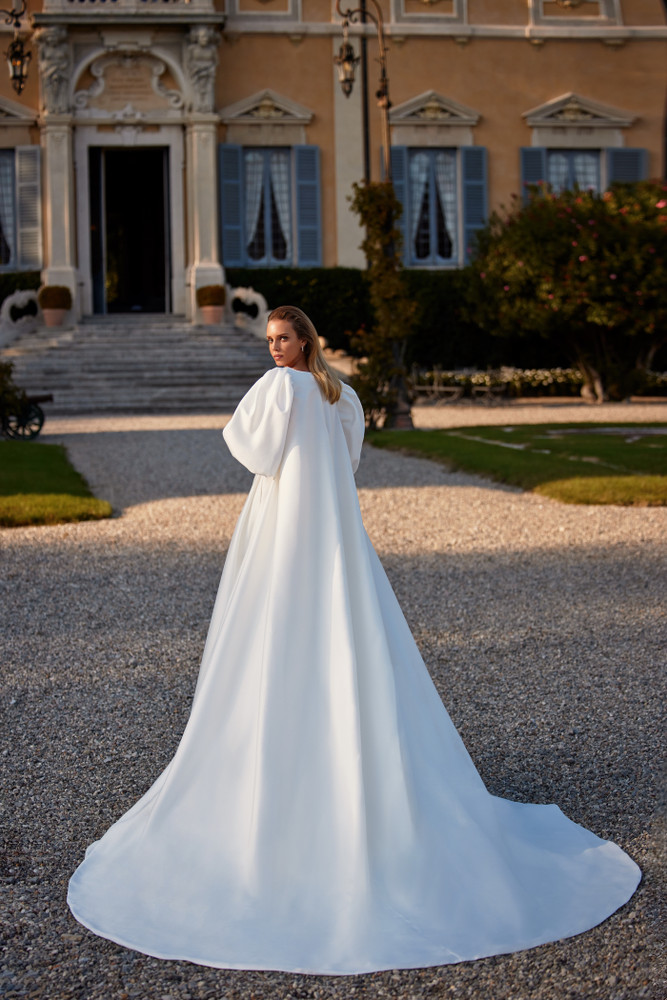 Long sleeve deals cape wedding dress