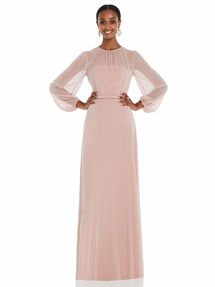 High neck shop chiffon maxi dress