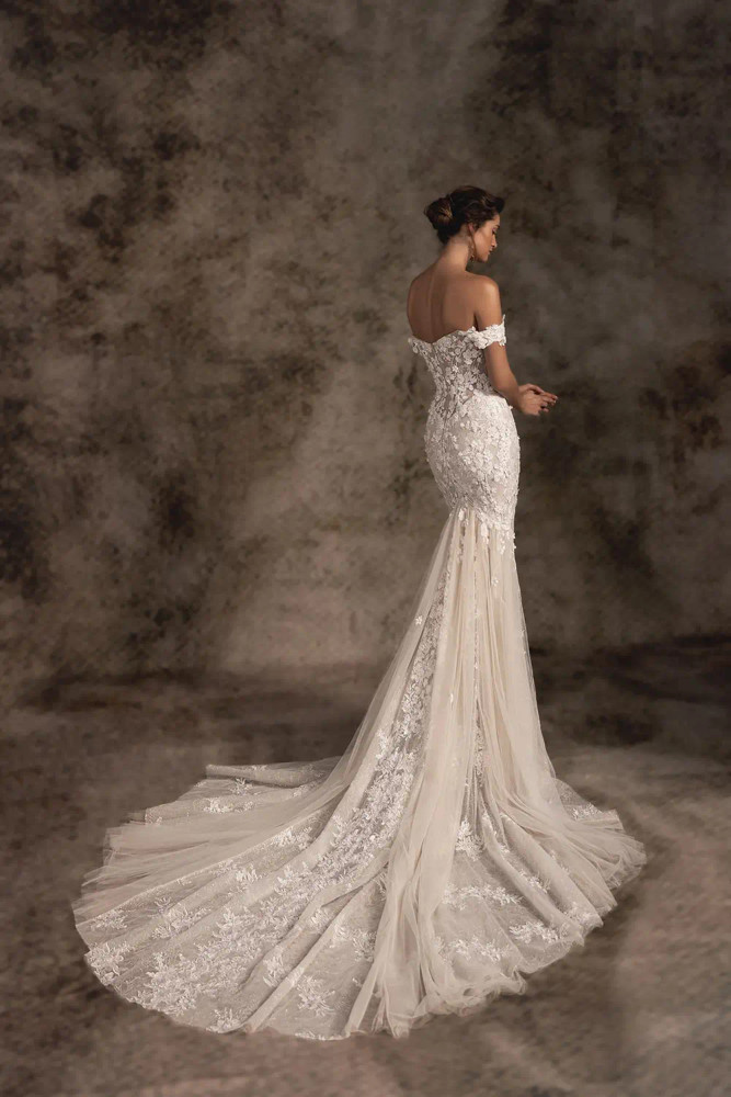 Sonata Mermaid Wedding Gown with Floral Appliques by Wona Concept (Available Online Only)