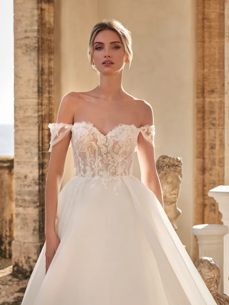 MEDUSA Wedding Dress by Pronovias sweetheart ballgown with lace and beaded wedding dress