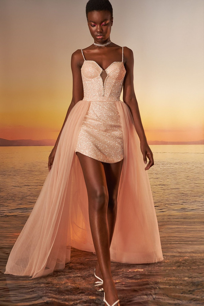 Amaris Mini Wedding Dress with Sheryl Overlay Skirt by Olya Mak Bridal