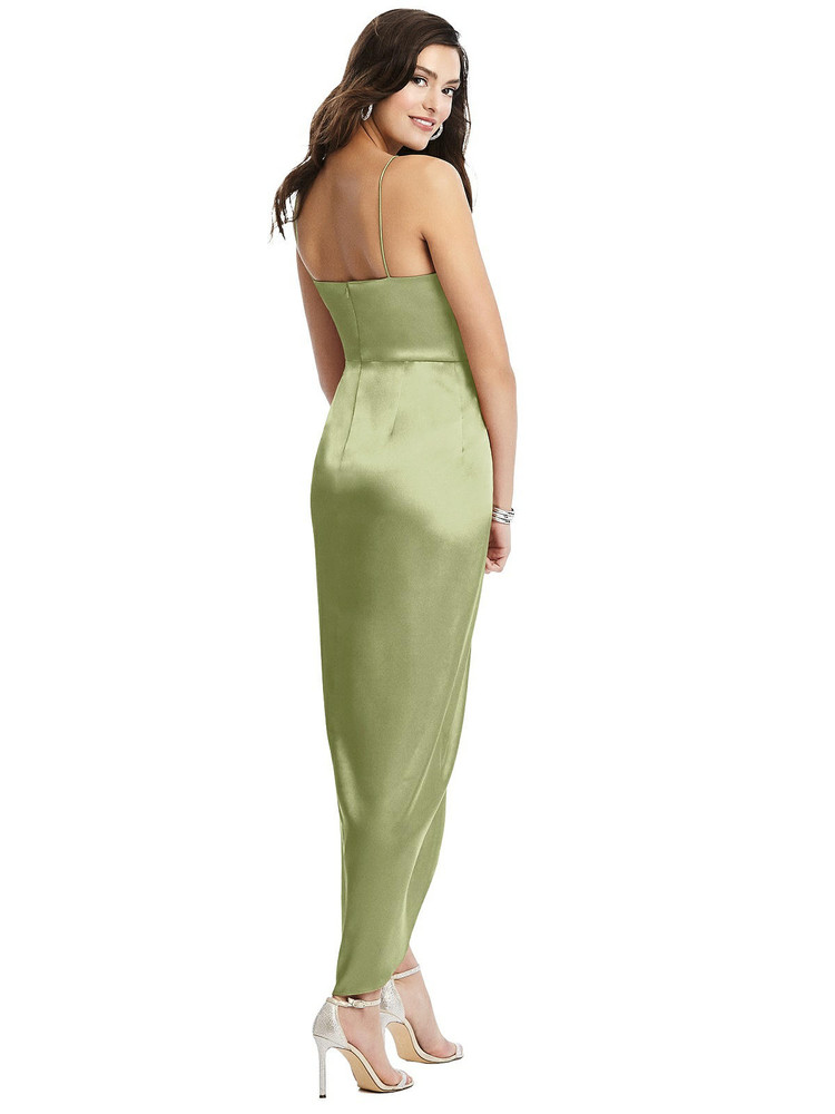 Faux Wrap Midi Dress with Draped Tulip Skirt style 6828 available in 37 colors