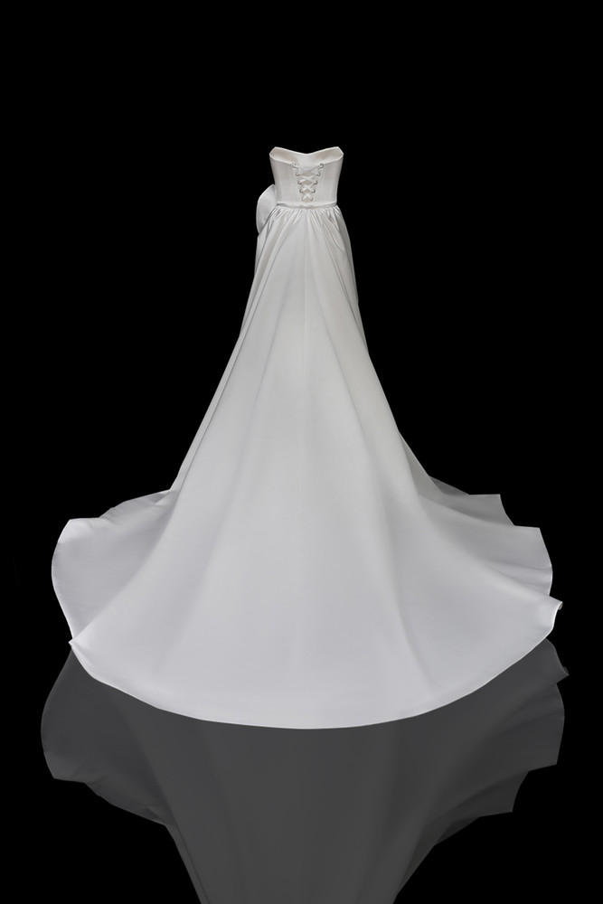 SELENA Bridal Reception Midi Dress by Olya Mak Bridal in Ivory & Optional Train 