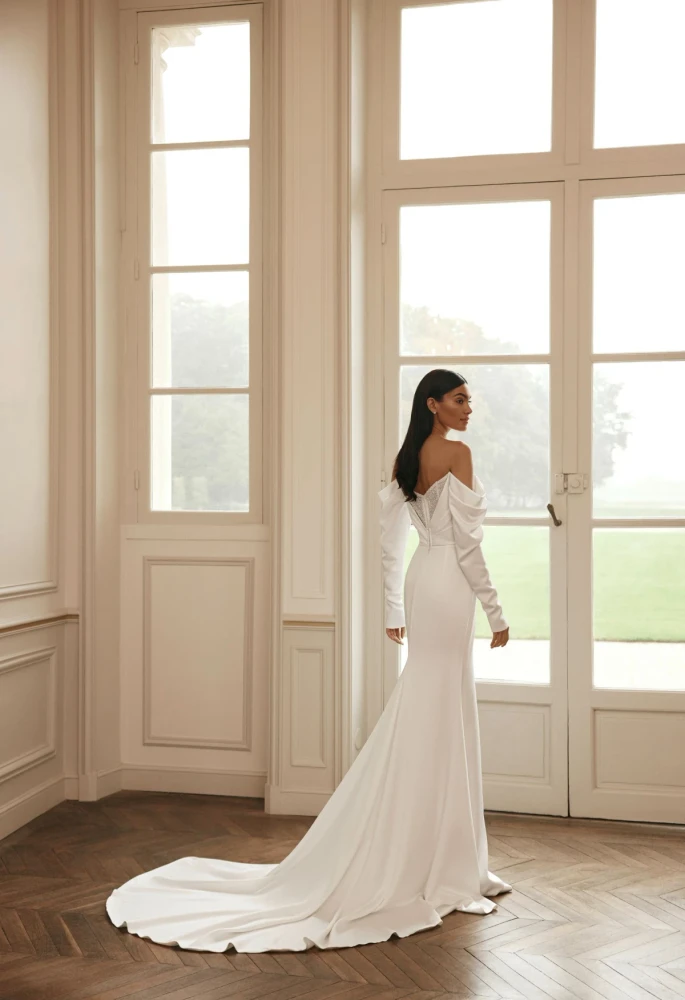 Laccio Mermaid Crepe Wedding Gown By Ida- Torez By Pollardi Bridal (online only)