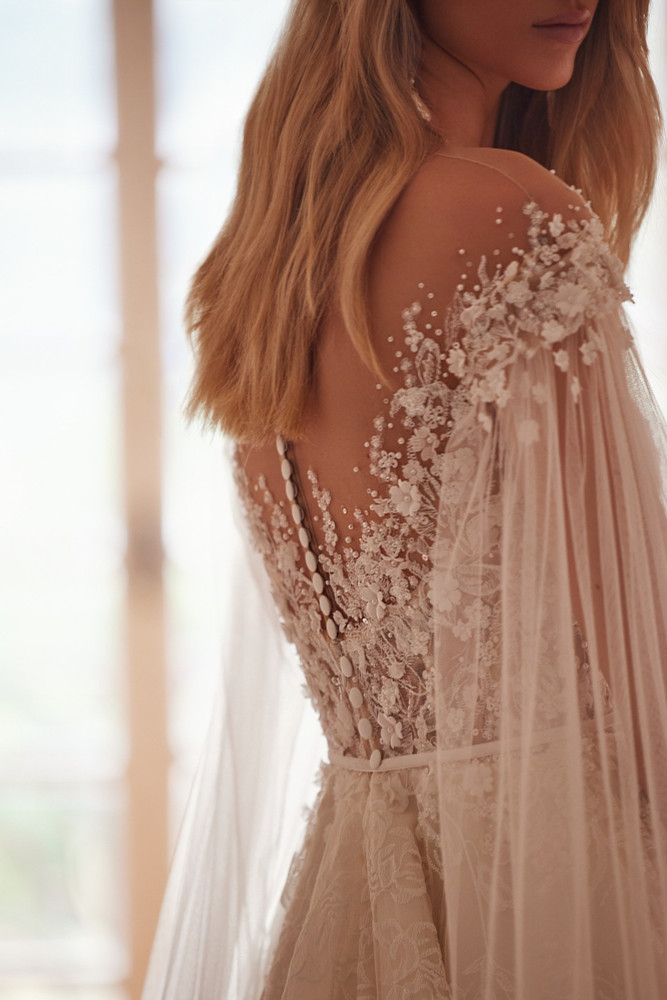 Sonya by Luce Sposa - no lace on skirt but with glitter  (available online only)