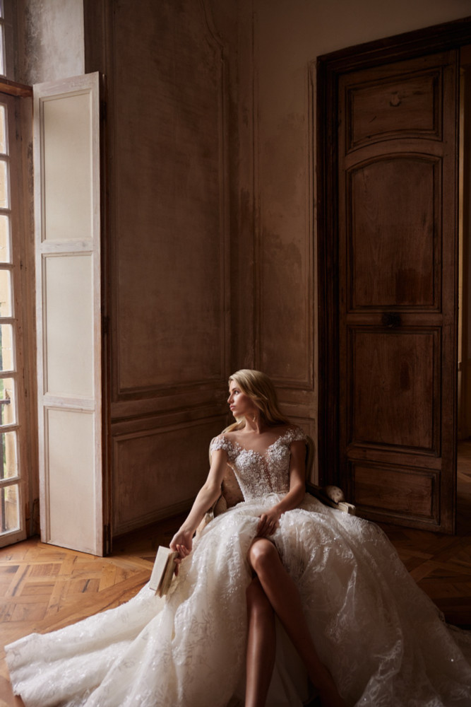 Sonya by Luce Sposa - no lace on skirt but with glitter  (available online only)