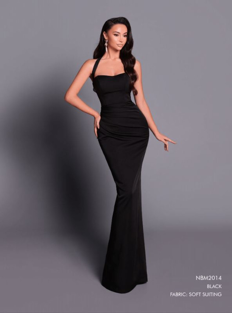 Halter Soft Suiting Fitted Bridesmaid Dress by Nicoletta NBM2014