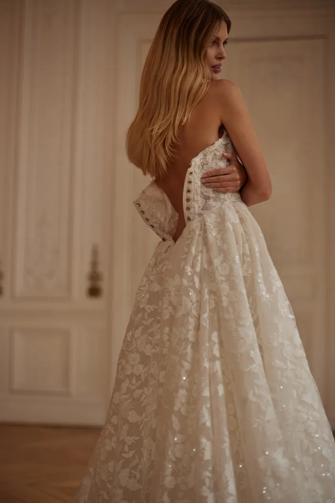 Jolene Basque Waisted Wedding Dress by Luce Sposa (dress only) ( optional Gloves $400)