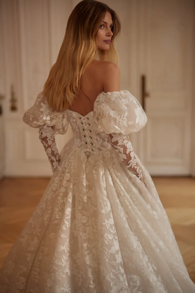 Jolene Basque Waisted Wedding Dress by Luce Sposa