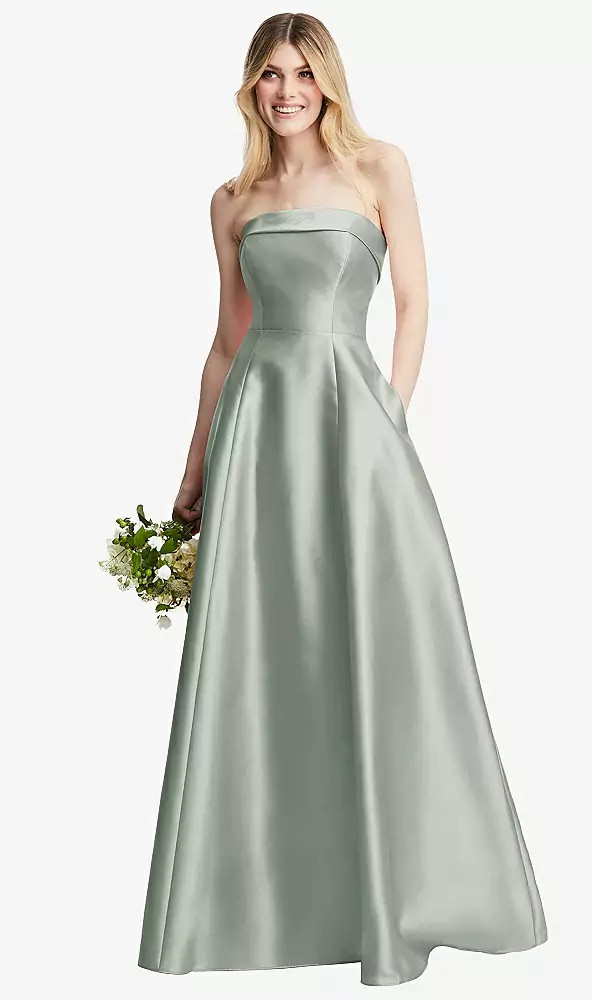 Strapless Elegant Dress Alfred Sung D843 by Dessy available in 19 colours