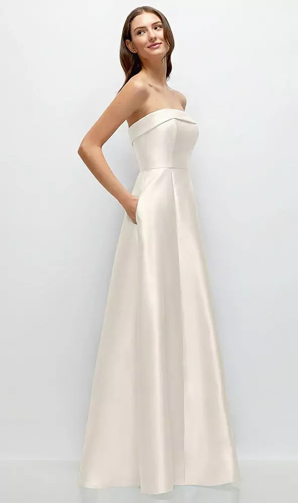 Sara Strapless Elegant Dress Alfred Sung D843 by Dessy available in 19 colours