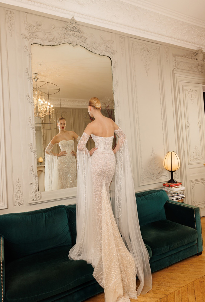 Poesia Fitted Lace Beaded Wedding Dress by Wona Concept - Dress only 