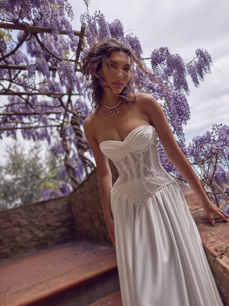 Erato A-lne Silk with Corset Wedding Dress by Wona Concept