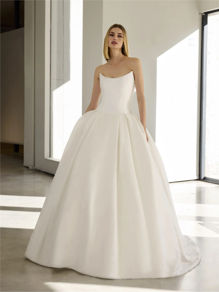 Valley Mikado strapless princess wedding dress by Pronovias