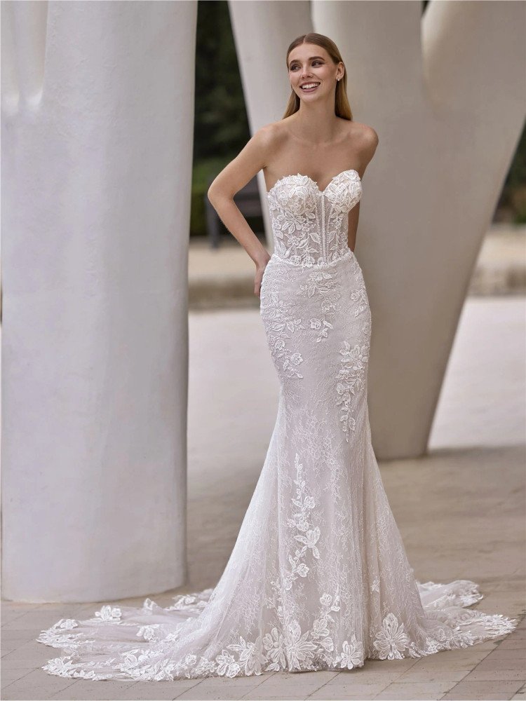 Zillah Wedding Dress by Pronovias Lace Mermaid dress