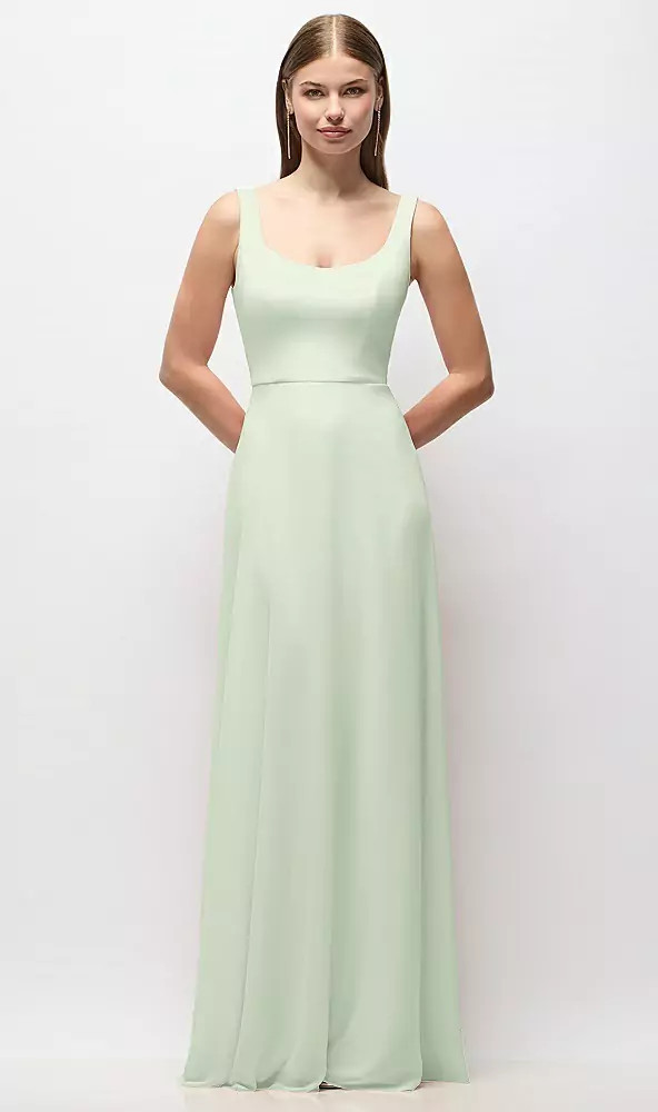 Scoop Neck Tank Strap Chiffon Maxi Dress  by Alfred Sung - Hailey · Style TH154