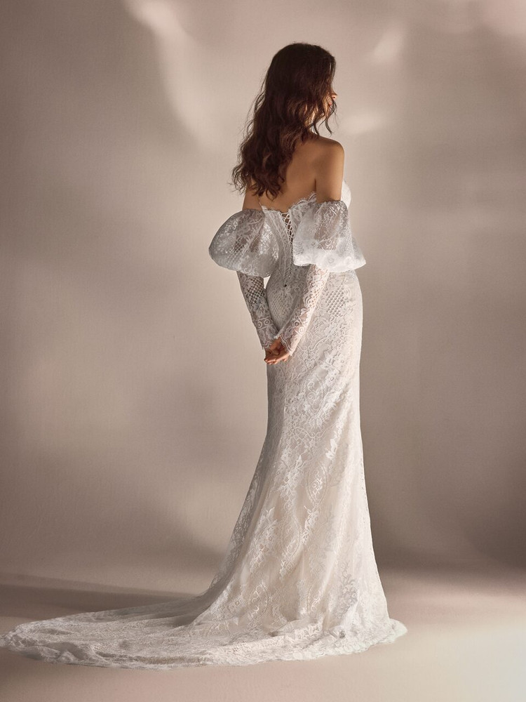Ayla Basque Waist Mermaid Wedding Dress & Skirt ( optional sleeves)