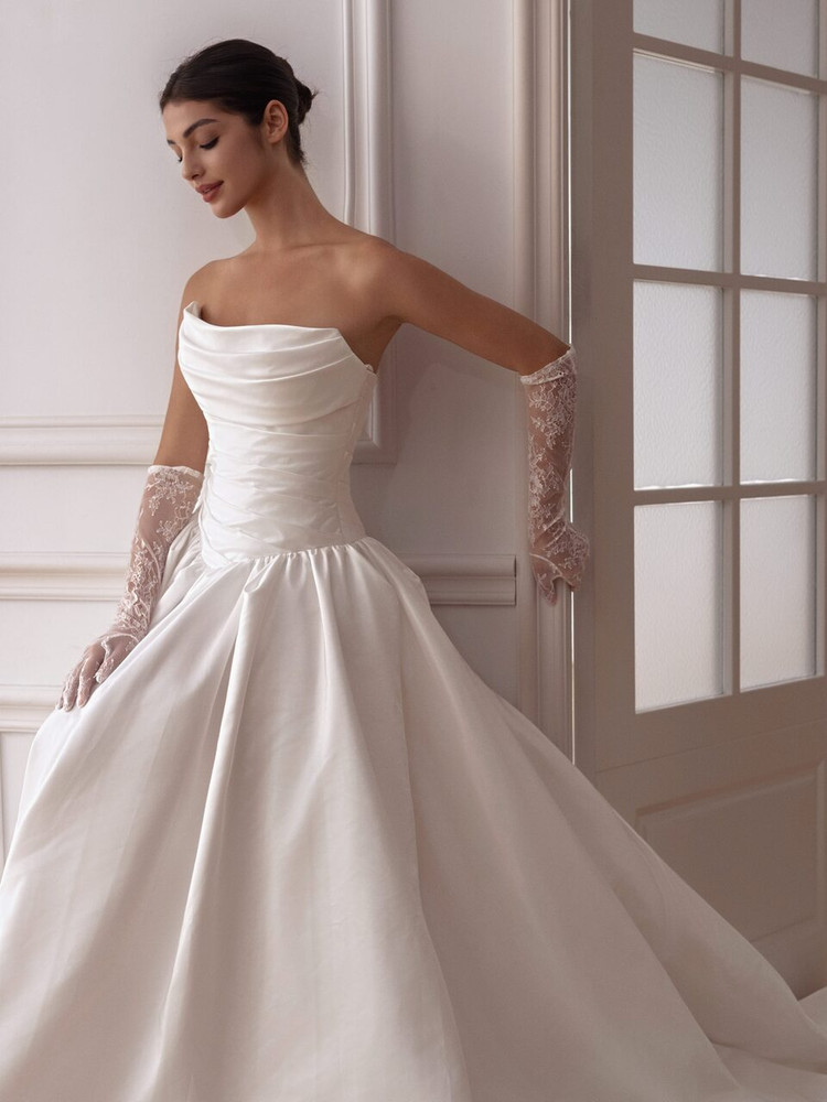 Valerie Low Waist Satin Wedding Dress 