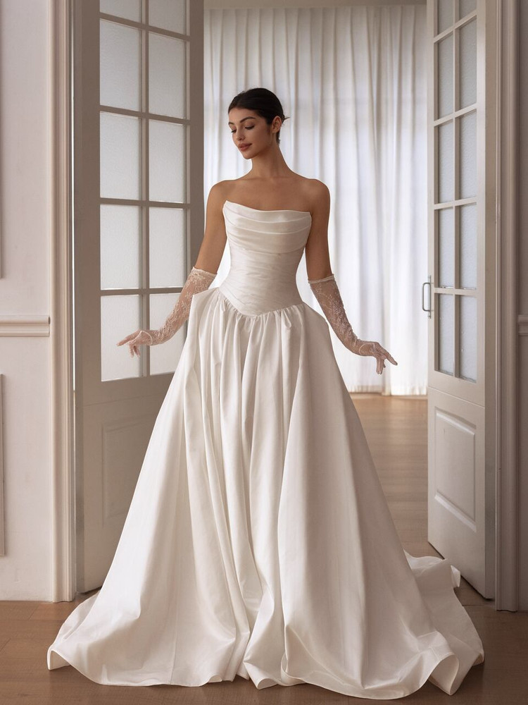 Valerie Low Waist Satin Wedding Dress 