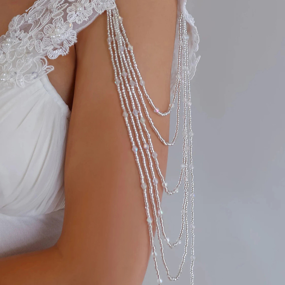 Detachable Bridal Beaded Sleeves style 04