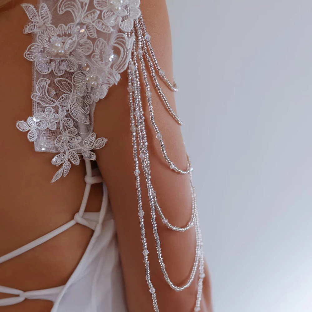 Detachable Bridal Beaded Sleeves style 43