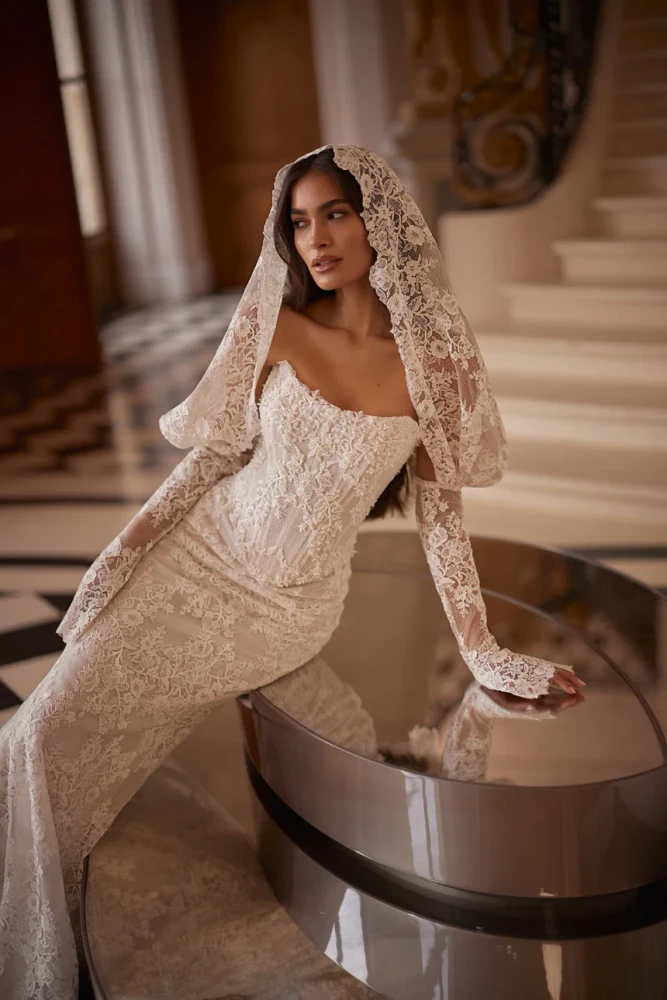 Amanda Wedding Dress By Luce Sposa (pre-order now) (optional overlays skirt $1500, cape $1000)